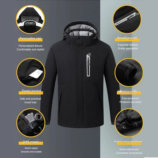 15 Areas Heated Jacket USB Men's Women's Winter Outdoor Electric Heating Jackets Warm Sports Thermal Coat Clothing Heatable Vest